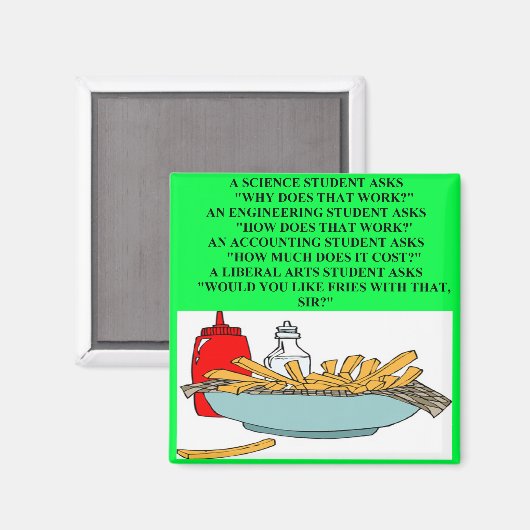 アーツ自由主義のー科学ファストフードのジョーク マグネット (正面/裏面)