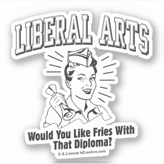 アーツ自由主義の:ディプロマとフライドポテトのような シール (正面)