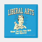 アーツ自由主義の：ディプロマとフライドポテトのような マグネット (正面)