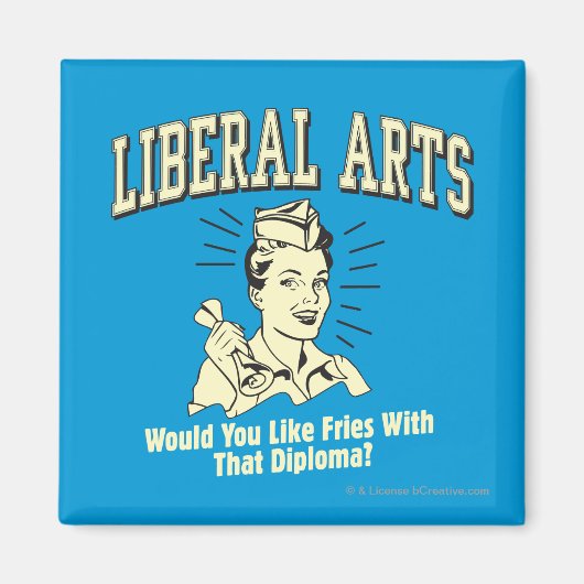 アーツ自由主義の：ディプロマとフライドポテトのような マグネット (正面)