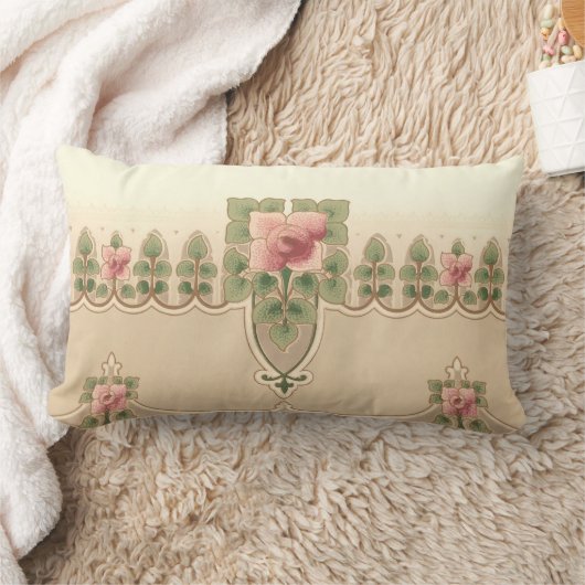 アーツ&クラフツアーツまたはミッションスタイルバラヘッジロー ランバークッション (ブランケット)