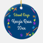 アーツ&クラフツスクールバスブルー セラミックオーナメント (裏面)