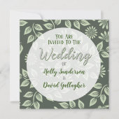 アーツ&クラフツスタイルデザイン結婚ズ 招待状 (正面)