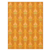 アーツ&クラフツスタイルピンクローズフローラルパターン テーブルクロス (正面)