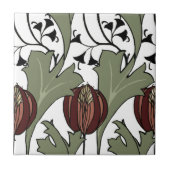 アーツ&クラフツスタイルペトワスフローラルパターン タイル (正面)