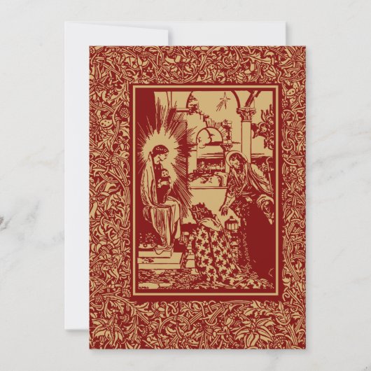 アーツ&クラフツスタイル1896クリスマス出生 シーズンカード (正面)