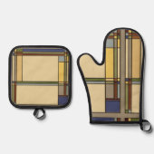 アーツ&クラフツバンガローデザインイン紅葉 鍋つかみ&鍋敷きセット (正面)