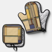 アーツ&クラフツバンガローデザインイン紅葉 鍋つかみ&鍋敷きセット (正面/裏面)