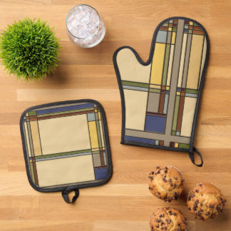 アーツ&クラフツバンガローデザインイン紅葉 鍋つかみ&鍋敷きセット