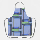 アーツ&クラフツブルージオメトリックエプロン エプロン (正面)
