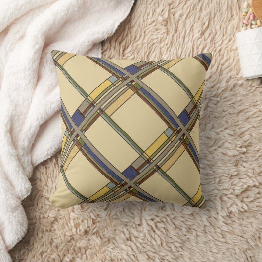 アーツ&クラフツ秋幾何学模様 クッション (ブランケット)