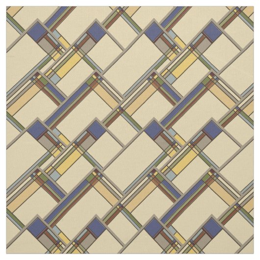 アーツ&クラフツ秋幾何学模様 ファブリック (見本)