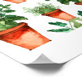 アーツ＆クラフツ キッチンハーブ パターン ポスター (角)