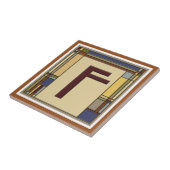 アーツ&クラフツ 幾何学模様のイニシャルF タイル (側面)