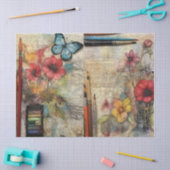 アーツ&クラフトインスパイアフローラティッシュペーパー 薄葉紙 (クラフト)