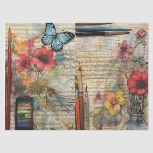 アーツ&クラフトインスパイアフローラティッシュペーパー 薄葉紙 (正面)