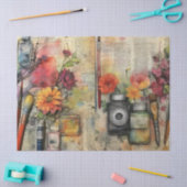 アーツ&クラフトインスパイアフローラティッシュペーパー 薄葉紙 (クラフト)