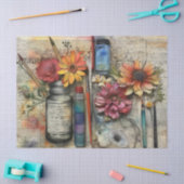 アーツ&クラフトインスパイアフローラティッシュペーパー 薄葉紙 (クラフト)