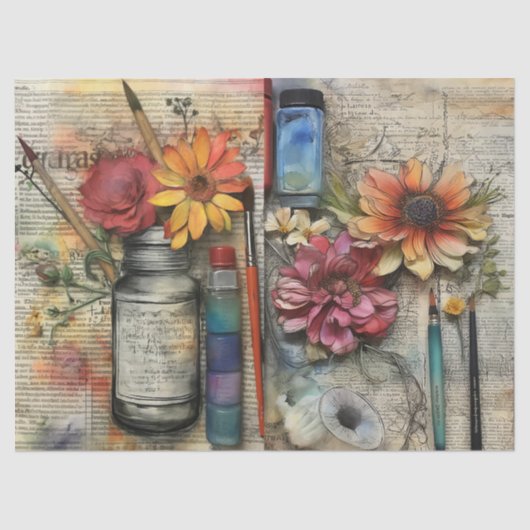 アーツ&クラフトインスパイアフローラティッシュペーパー 薄葉紙 (正面)