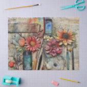 アーツ&クラフトインスパイアフローラティッシュペーパー 薄葉紙 (クラフト)