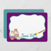 アーツ&クラフト絵を描パーティーフラットカードサンキュー サンキューカード (正面/裏面)