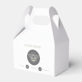 アーティサンファームショップまたはファーマーズマーケットの蜂のロゴ フェイバーボックス