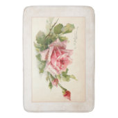 アーティザンの背景にロマンチックなピンクのバラ バスマット (正面縦)