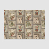 アーティザンの背景にヴィンテージのクリスマスヴィネット 薄葉紙 (正面)