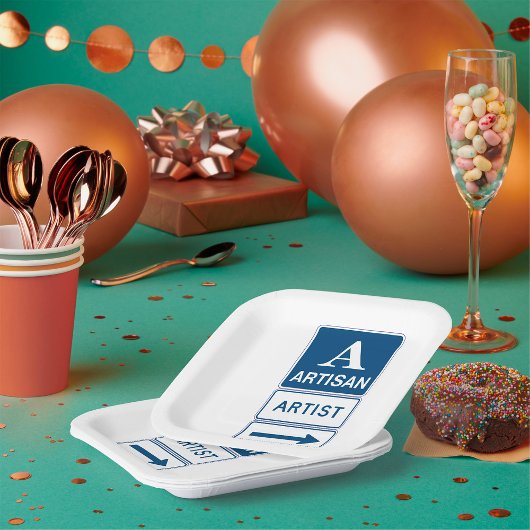 アーティザンアーティストスタジオサイン方向矢印 ペーパープレート