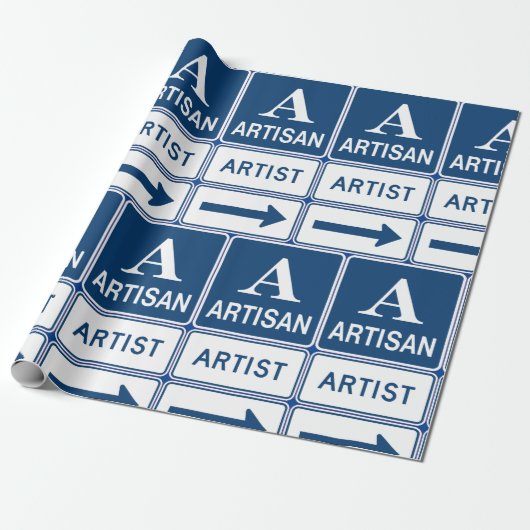アーティザンアーティストスタジオサイン方向矢印 ラッピングペーパー (アンロールド)