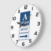アーティザンアーティストスタジオサイン方向矢印 ラージ壁時計 (傾斜)