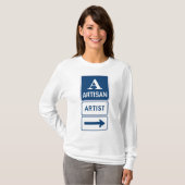 アーティザンアーティストスタジオサイン方向矢印 Tシャツ (正面フル)