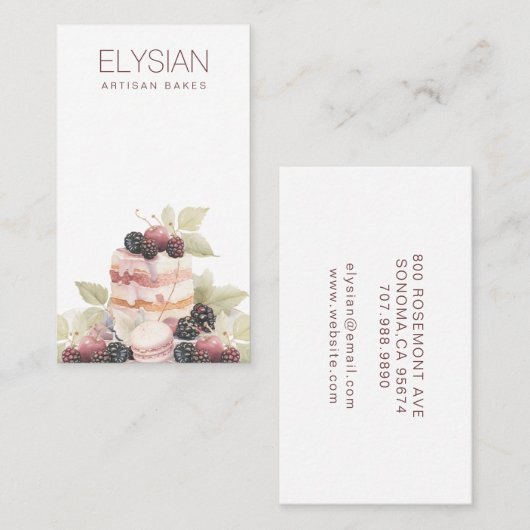 アーティザンウォーターカラーベーカーベーカリーパティシシェフ 名刺 (正面/裏面)