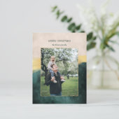 アーティザンエレガントグリーンと金ゴールドブラシストロークフォト シーズンポストカード (スタンド正面)