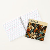 アーティザンオレンジ開花フォークアートトップラベル ノートブック (内部)