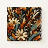 アーティザンオレンジ開花フォークアートトップラベル ノートブック (裏面)