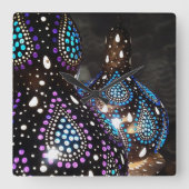 アーティザンクラフトグルドターキッシュランタンアクリルアート スクエア壁時計 (正面)