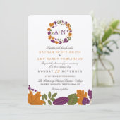 アーティザンクリーム秋リース結婚式招待状 招待状 (スタンド正面)