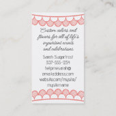 アーティザンケーキdivaカップケーキのベーカリーの名刺 名刺 (裏面)