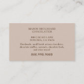 アーティザンチョコレートデザートカテラーコンフェクションキャンディ 名刺 (裏面)