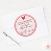 アーティザンバレンタインピンク&レッド体バターラベル ラウンドシール (封筒)