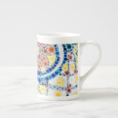 アーティザンフォトアートカラフルタイル青オレンジタイル ボーンチャイナマグカップ (右)