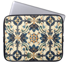 アーティザンブルーと金ゴールドフローラモチーフ