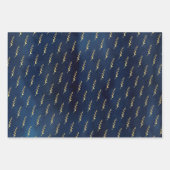 アーティザンブルー&金ゴールド絵を描 ラッピングペーパーシート (正面3)