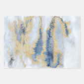 アーティザンブルー&金ゴールド絵を描 ラッピングペーパーシート (正面2)