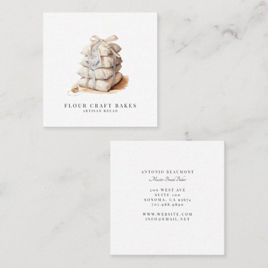 アーティザンブレッドベイカービジネスカード スクエア名刺 (正面/裏面)