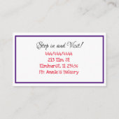 アーティザンベーカリー |手描き層状フルーツケーキ 名刺 (裏面)