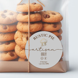 アーティザンホームベーカリー金ゴールドシェフハットライトグレー ラウンドシール