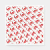 アーティザンレッドカニカラフル沿岸イベントおもしろい スタンダードランチョンナプキン (正面)