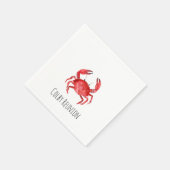 アーティザンレッドカニ懇親会名カラフルおもしろい スタンダードカクテルナプキン (角)